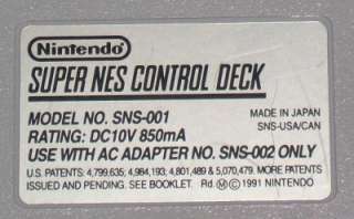 Super Nintendo Entertainment System SNS 001 SNES system only Cleaned 