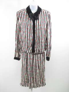 MISS O BY OSCAR DE LA RENTA Silk Striped Skirt Suit 14  