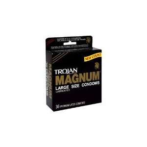  Trojan Magnum Lubricated Condoms (36 Count) Health 