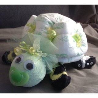  Turtle Diaper Cake Baby Shower Centerpiece Pink/green 