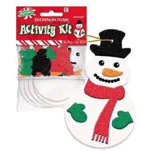  Christmas Foam Activity Kit   Glitter Snowman (Makes 6 