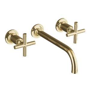  Two Handle Wall Mount Lavatory Faucet Trim with 9, 90 Degree Angle 