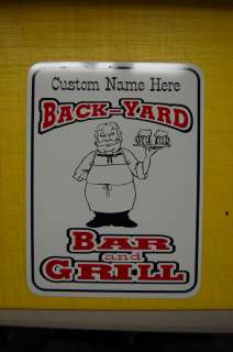Bar Grill backyard metal vinyl sign custom name  