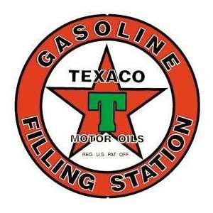  TIN Sign Round Texaco/filling Station
