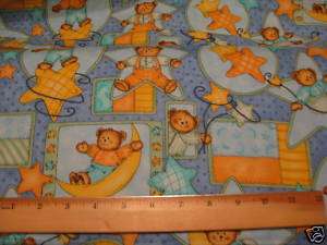 Milky Way Bear patch Flannel Fabric 1 yd/Leslie Beck  