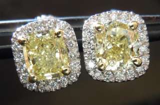   Yellow Cushion Cut Diamond Earrings R4341 Diamonds by Lauren  