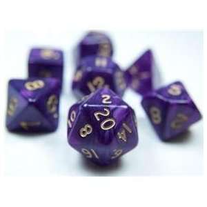  RPG Dice Set (Pearl Purple) role playing game dice + bag 