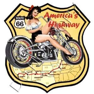  Route 66 Vintage Style Pinup Decal S275 Musical 