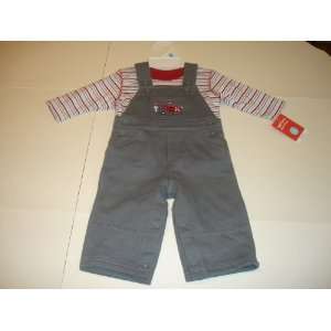 Carters Boys 2 Pc Overall Set Grey Long Sleeve Size 6 