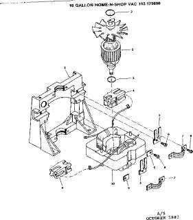 CRAFTSMAN 16 gallon home n shop vac Unit Parts  Model 113179800 