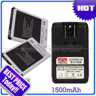 2x BATTERY+Dock Charger FOR SAMSUNG Galaxy Prevail M820  