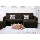 Acme Sectional Sleeper Sofa with Storage and Pillows Dark Brown 