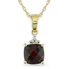   carat TGW Garnet and Diamond Accent Pendant in 10k White Gold