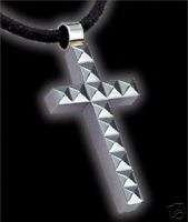 Tungsten Carbide Pendant Multi Pyramid Cross Necklace  