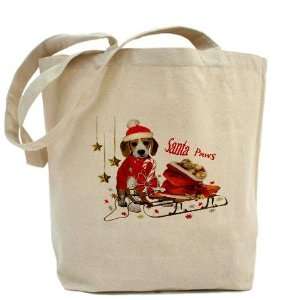  Beagle Puppy Santa Paws Art Tote Bag by  Beauty