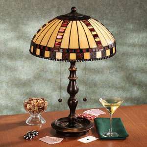 Dale Tiffany Stained Glass Table Lamp Game Room Decor  