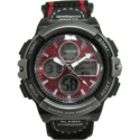   Day/Date Chronograph Watch w/Black and Red Dial and Bracelet Band