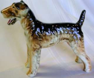  AIRDALE TERRIER figurine Ceramic DOG Puppy Pet VERY OLD animal  