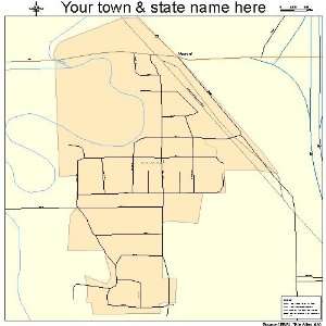  Street & Road Map of Manvel, North Dakota ND   Printed 