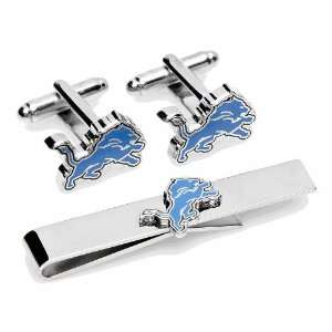  Detroit Lions Cufflinks and Tie Bar Gift Set Jewelry