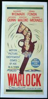 WARLOCK 1959 Richard Widmark Film Noir daybill poster  