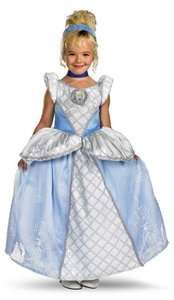   Prestige Disney Princess Blue Dress Up Halloween Deluxe Child Costume