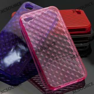 8pes accessory bumper cover soft silicone case film for iphone 4 4S 4G 