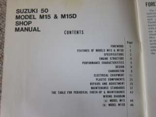 1963 Suzuki 50 M15 M15D Motorcycle Service Shop Manual  