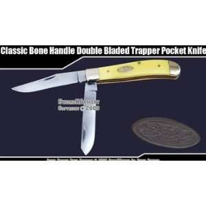   Bone Handle Double Bladed Trapper Pocket Knife