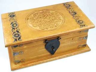 Celtic Knot Wooden Chest 4x10 with Medieval Trim  
