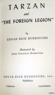   the Foreign Legion ~ Edgar Rice Burroughs ~ 1st/1st ~ 1947 ~  