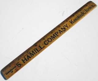 Old Iowa Ruler Adv. S. HAMILL CO. GROCERIES ~ KEOKUK IA  