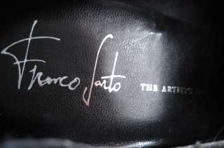 Franco Sarto Black Leather Bootie Heels   7.5W  