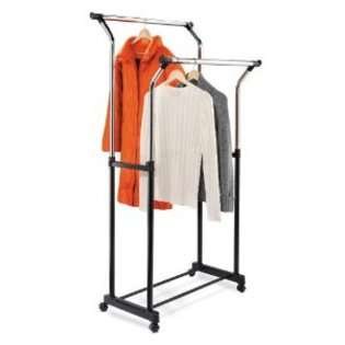 Honey Can Do GAR 01119 Adjustable Height Clothing Rack, with Two Bars 
