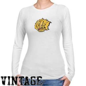 Arkansas Pine Bluff Golden Lions Ladies White Distressed Logo Vintage 