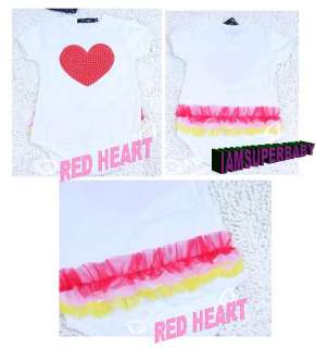 BABY GIRLs TUTU STYLE SPARKLE HEART VEST outfit 0 24 Ms  
