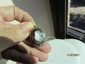 OLD PAWN   RARE CARVED MOTHER OF PEARL PENDANT  Must See  