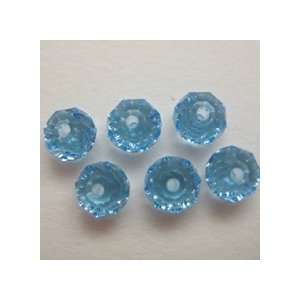  Aquamarine 6mm Crystal Donut Beads By Jolees Arts 