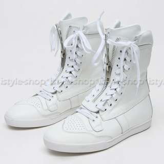 Mens Zipper&Double Lace up High Top Shoes Sneakers  