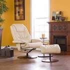  Leather Recliner and Ottoman   Birch hardwood, bonded leather, foam