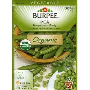  Burpee 68345 Organic Pea Burpeanna Early Seed Packet 