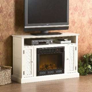Cottage Style Media TV Console w/ Electric Fireplace  