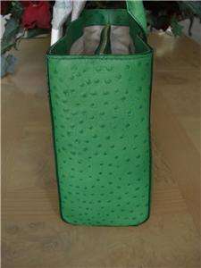 KATE SPADE NWT FRESH GREEN LEATHER OSTRICH QUINN PORTOLA VALLEY TOTE 