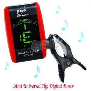 Mini Universal Clip Digital Tuner Auto Chromatic Guitar Bass Violin 