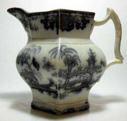 VINTAGE 1890S TRANSFERWARE PITCHER * SHAPOO  