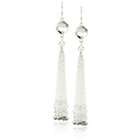 Jamie Kole Classic Sterling Silver Swarovski Crystal Long Tassel 