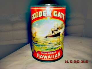 tin lid JA FOLGER & Co Hawaiian Golden Gate coffee can  