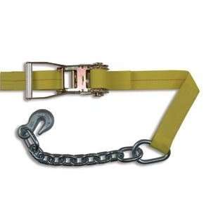 Heavy Duty Flatbed Trailer Ratchet Straps w Chain Extensions 4x30