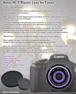Holga Lens for Canon Rebel T3i T3 T2i T2 T1i XSi XTi XT Violet LOMO 