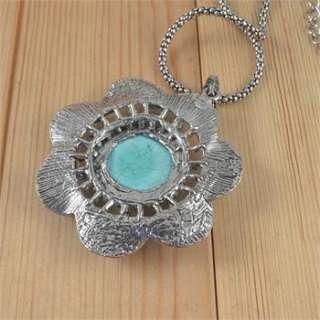 Vintage Design Jewelry Tibetan Silver Tone Exotic Flower 